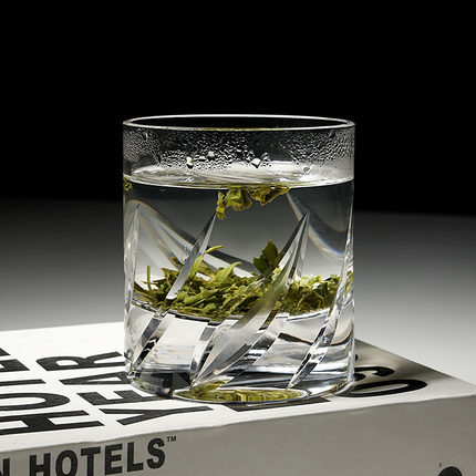 厚底手工切花威士忌酒杯耐热泡茶杯高硼硅玻璃家用酒吧洋酒啤酒杯