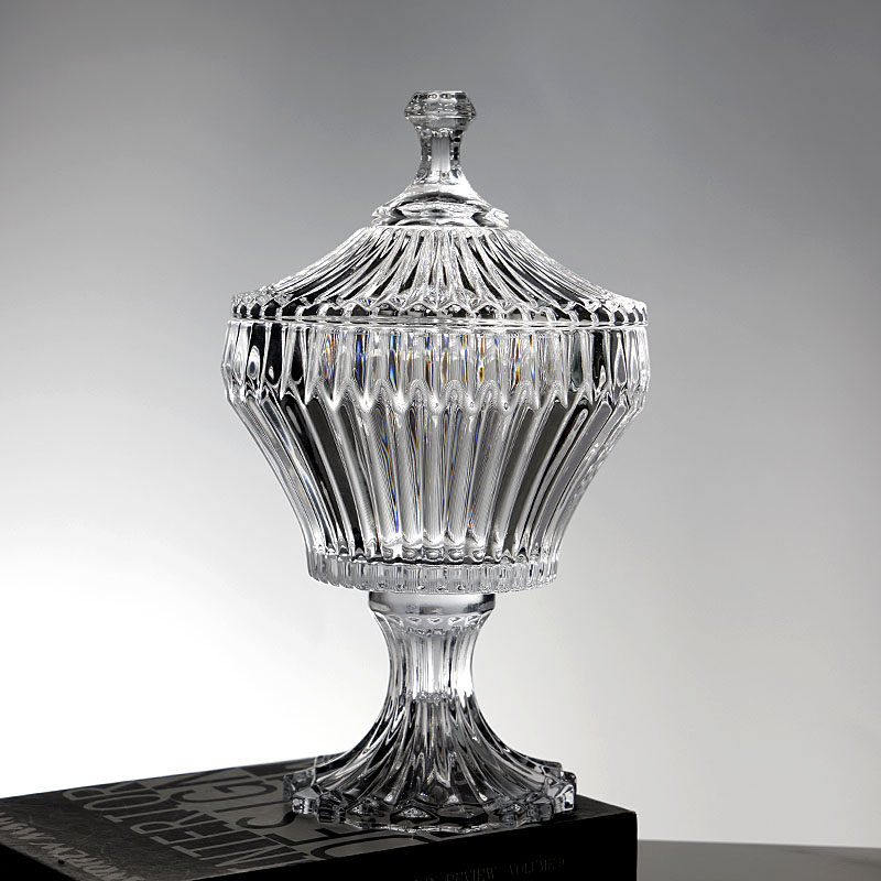 欧式复古水晶玻璃糖果罐创意带盖大号储物罐干果零食收纳方糖缸,餐饮具,糖缸,淘宝优惠券,粉丝福利购,淘宝优惠卷