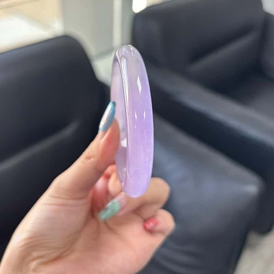 天然高端缅A翡翠玉手镯冰种紫罗兰贵妃紫色道具拍照儿童琉璃手镯
