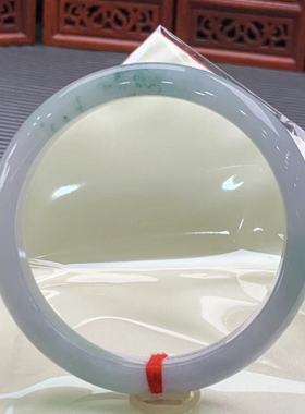 宾利翡翠贵妃手镯翡翠手镯冰糯种阳绿飘花玉手镯女款天然正品a货
