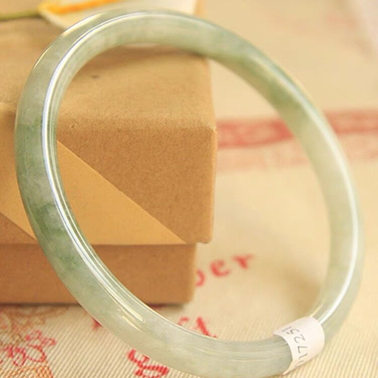 翡翠糯种手镯女细玉镯细条手镯子美人条叮当镯处理玉镯送礼