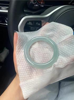 意大利金怡福翡翠手镯晴水料蓝底老坑冰种飘花玉镯贵玉镯七夕礼物