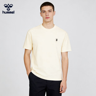 HUMMEL男士短袖2026夏季新款简约百搭圆领透气休闲半袖情侣上衣服