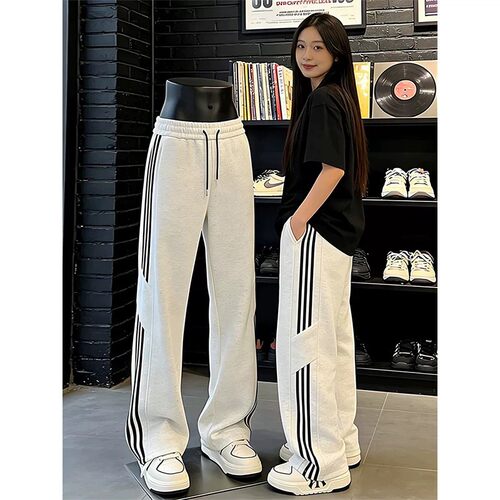 leanfit美式条纹运动卫裤男夏