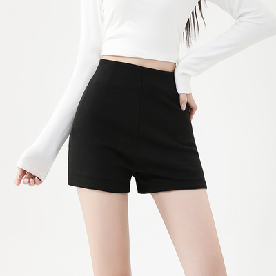 高腰春夏弹力西装短裤女外穿
