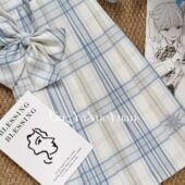 jk刺绣格裙高腰新款 原创正版 冬天短裙日系学院风 初雪 铃芽学院