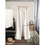 火爆裤型～醋酸羊毛神裤！显高显腿长高腰宽松直筒阔腿裤女26新春