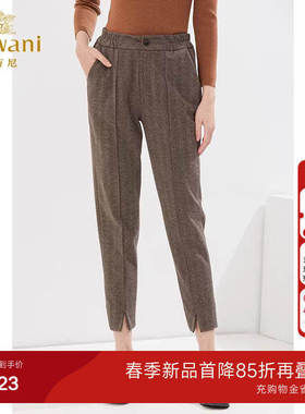 乔万尼春装新款休闲裤商场同款复古气质显瘦长裤好看流行EI4F547