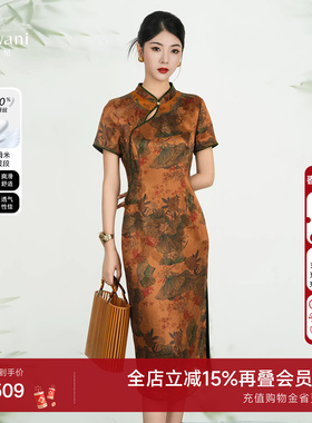 乔万尼2025夏真丝连衣裙40mm重磅桑蚕丝新中式旗袍ED2E426