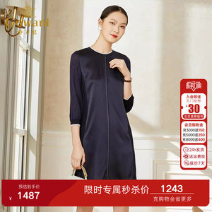 乔万尼新款连衣裙高级感高端醋酸缎面料垂顺质感宽松版型EI2E725