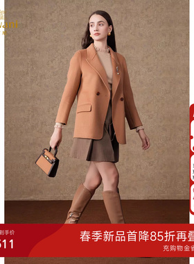 乔万尼羊毛大衣女2025新款品牌小个子短款西装版好看流行ET4B901