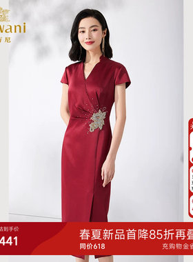 乔万尼夏季女士旗袍高档显瘦刺绣连衣裙商场同款好看流行ET2E202