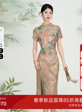 乔万尼2026夏新款商场同款气质显瘦连衣裙新中式国风旗袍ED2E417