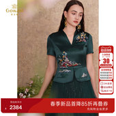 乔万尼2026商场同款 旗袍连衣裙醋酸缎面假两件气质高级感EM1E152