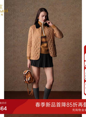 【2026春款新品】乔万尼复古格纹轻暖棉服外套气质高级感EM4K648