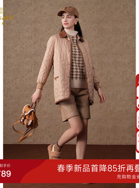 乔万尼商场同款新品棉服减龄撞色小香风设计气质优雅设计ET4T023