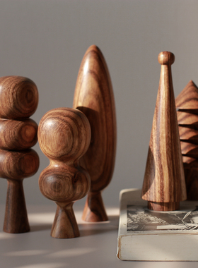 木质简约抽象儿童桌面摆件