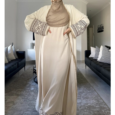 2025印尼刺绣流苏袖口开衫女长袍