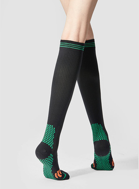 2022肌能压缩袜健身跑步压力运动欧美弹力长筒袜Sports socks