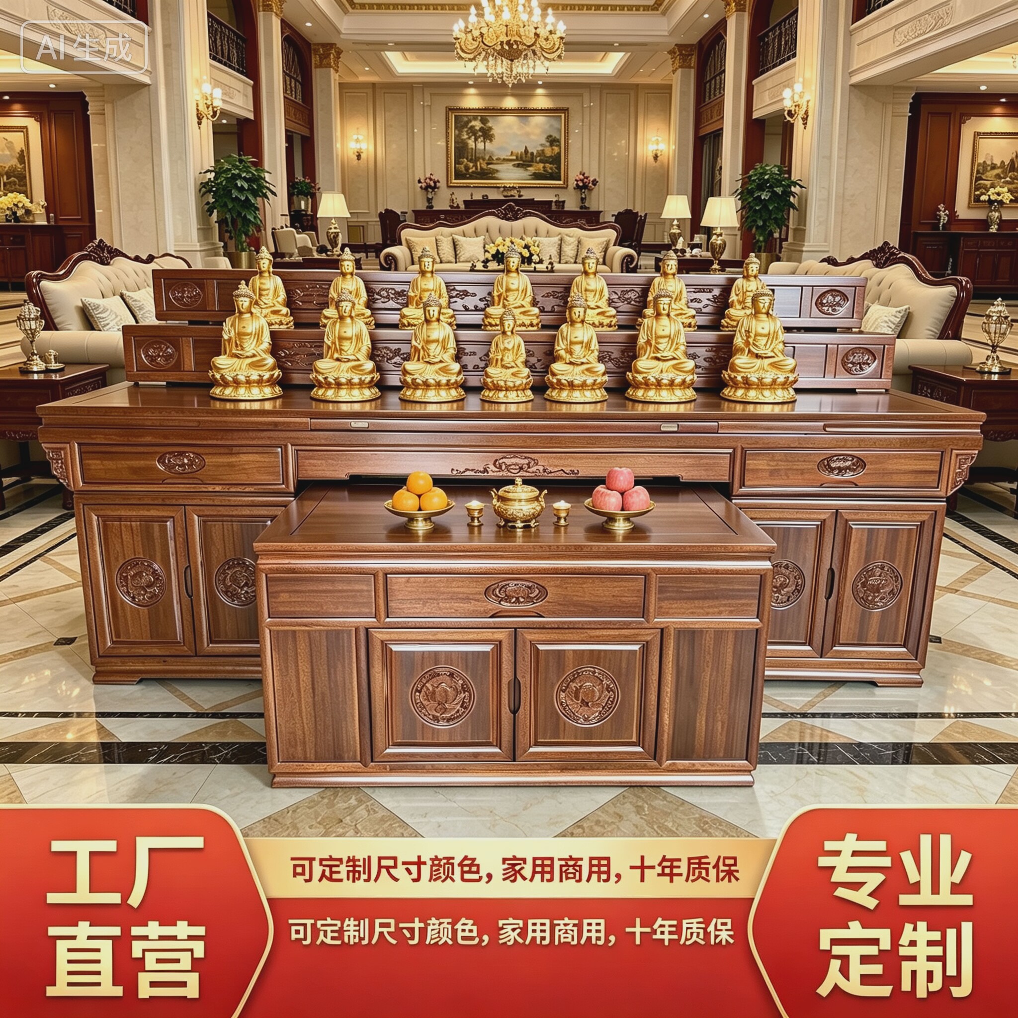 定制定做家用商用佛龛供桌改尺寸佛柜/佛龛