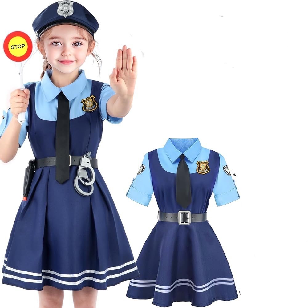 小兔女警儿童警察服套装长 万圣节cosplay角色职业扮演男女警察服