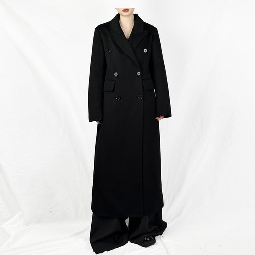 毛呢外套韩素希同款正肩超长