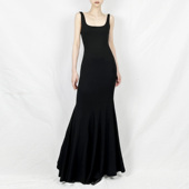 没2月 春夏紧身吊带鱼尾裙欧美性感露背包臀连衣裙长裙