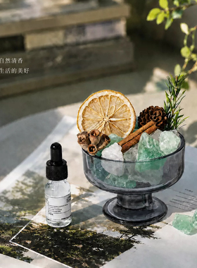 创意自然清香玻璃高脚杯香薰摆件