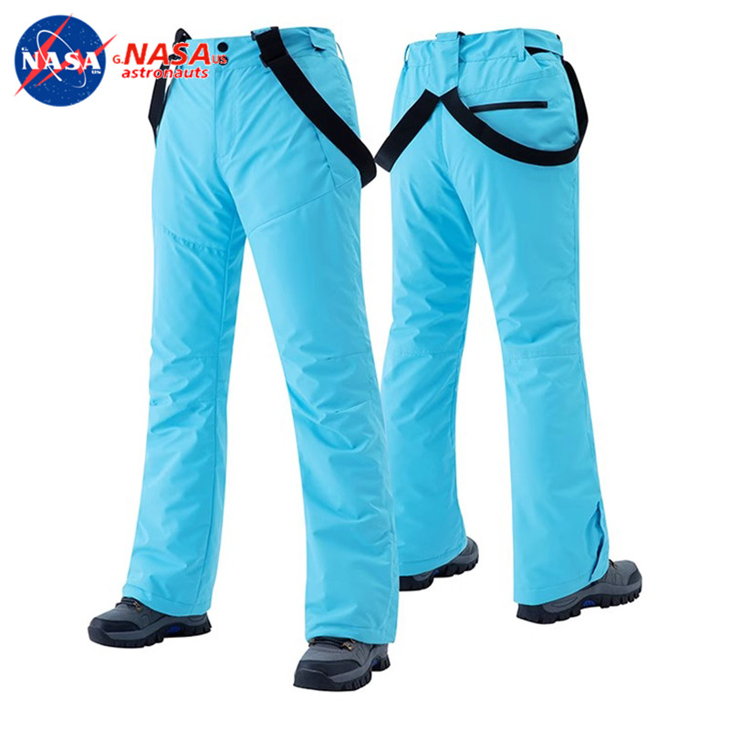 Ski pants for men and women thickened waterproof breathable lovers warm and cotton wear-resistant winter single and double board straps snow pants