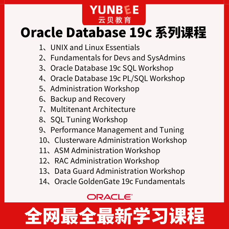 云贝教育 Oracle Database 19c 实战最新视频课程