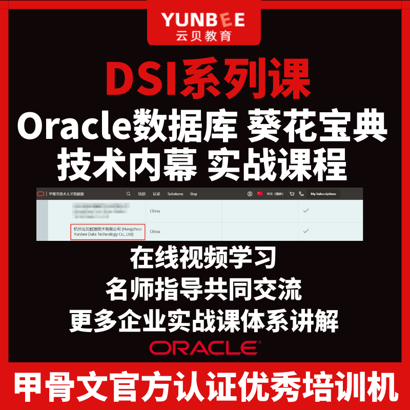 云贝教育 | Oracle数据库葵花宝典技术内幕实战课程-DSI系列课