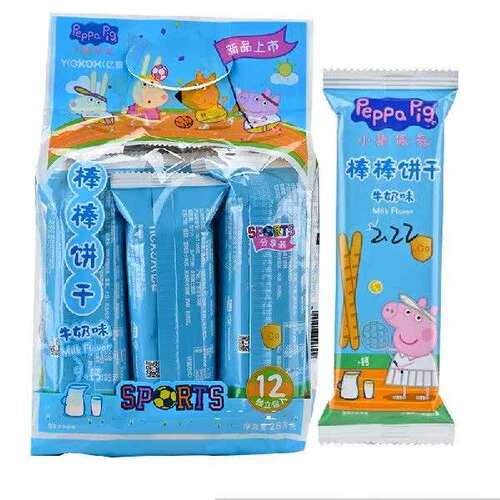 小猪佩奇PeppaPig棒棒牛奶味儿童零食手指磨牙饼干果肉条中国大陆