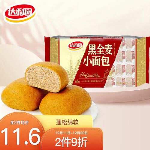 达利园黑麦小400g营养早餐代餐面包网红办公室零食食品小吃果肉条