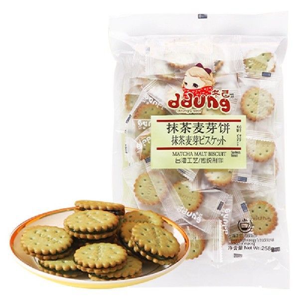 冬己 ddung 抹茶麦芽饼干网红饼干 独立小包装 办公室 休闲零食