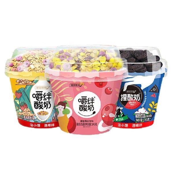 雅弥优格 嚼绊酸奶谷粒饮品145g*6杯（蔓越莓+草莓荞麦+捏酸奶）