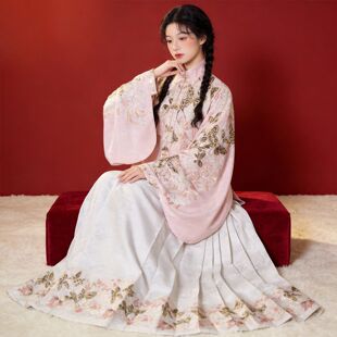 古风明制汉服套装织金刺绣马面裙新年春节复古写真摄影服装宫廷风