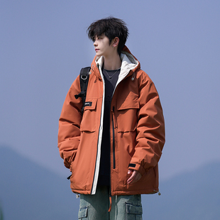 啄木鸟加大码白鸭绒90羽绒服男冬季美式潮牌新国标连帽羽绒衣外套