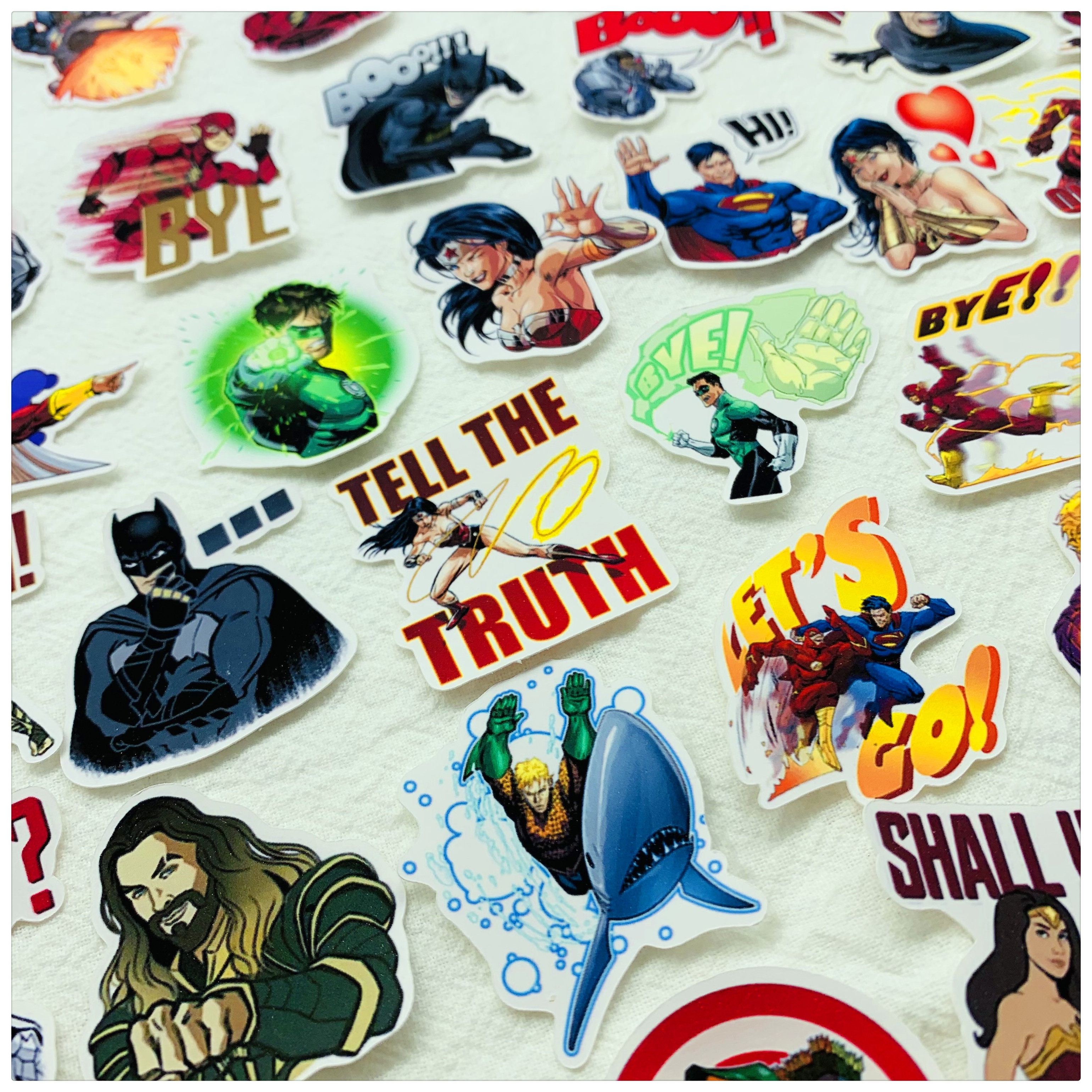 手帐贴纸包 正义联盟44枚入 dc超人蝙蝠侠手账贴纸 装饰日记 包邮