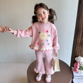 套装 洋气女宝宝春季 2025新款 韩版 时髦两件套潮 儿童春秋装 女童春装