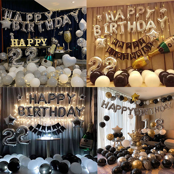 生日快乐party成人浪漫情侣派对布置套餐铝膜气球字母装饰用品