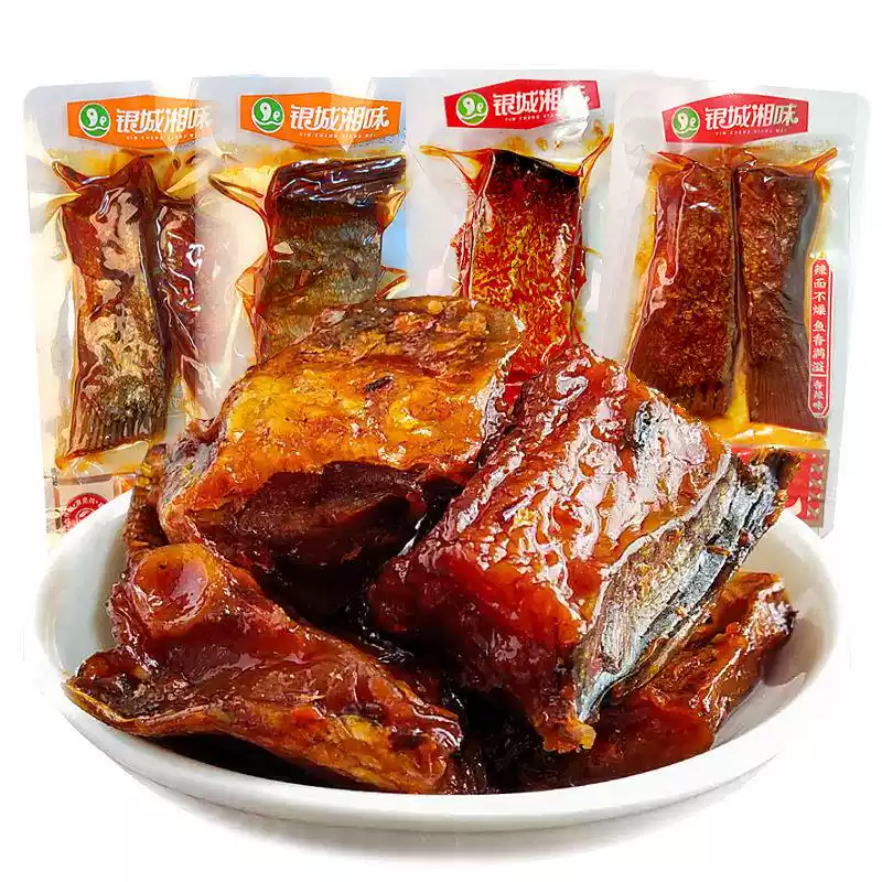 银城湘味香辣鱼排鱼尾湖南风味特产开袋即食熟食网红休闲零食小包