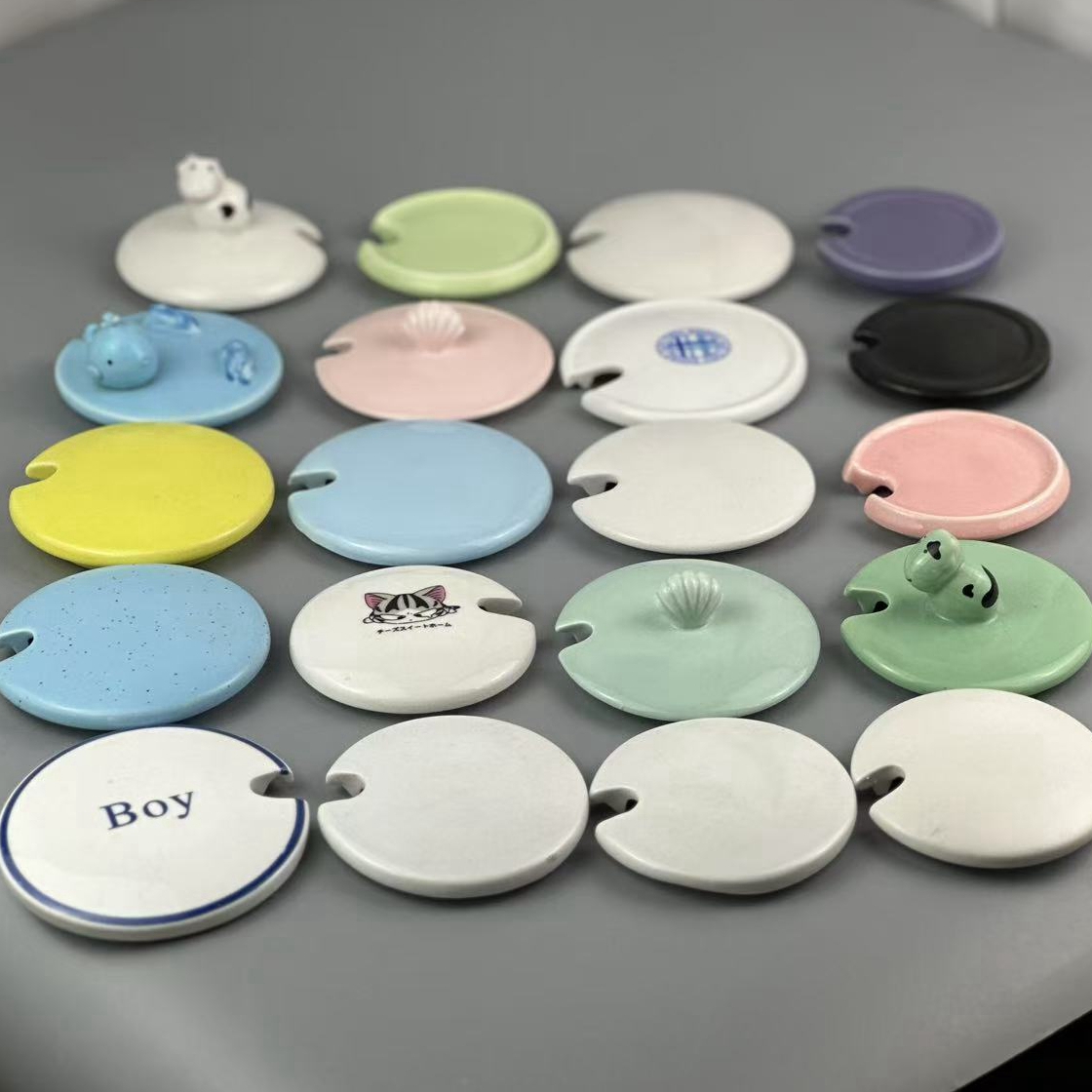 带勺口马克杯陶瓷杯盖