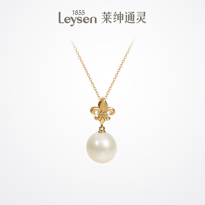 莱绅通灵鸢尾花 18K金钻石珍珠项链 王后鸢尾珍珠项链