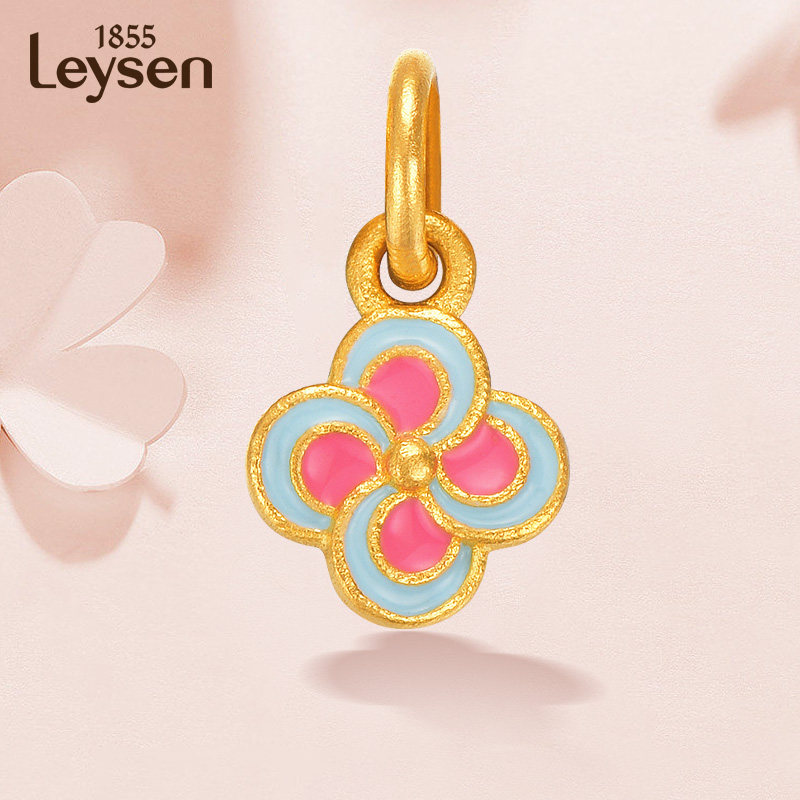 Leysen莱绅通灵珠宝 999足金 繁花黄金串珠路路通手串