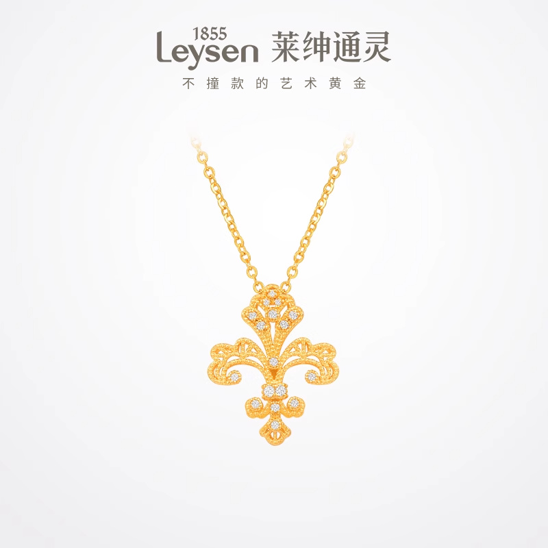 莱绅通灵珠宝999足金项链