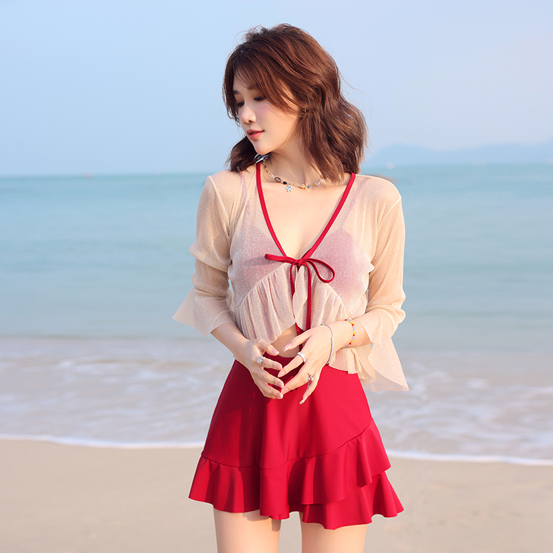 游泳衣女2025新款爆款保守女士连体两件套遮肚显瘦性感泡温泉泳装