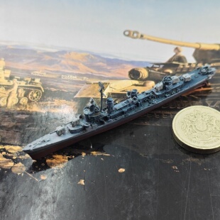 全金属铸造预涂装1/1250弗莱彻级驱逐灰猎犬号战舰世界舰船模型