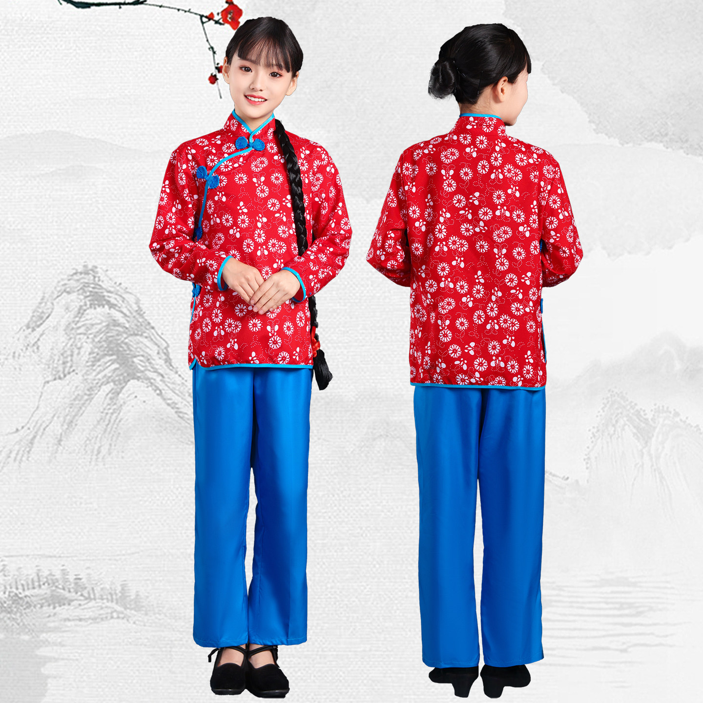 新款儿童小铁梅演出服六一新款李铁梅京剧表演服装学生话剧舞台服