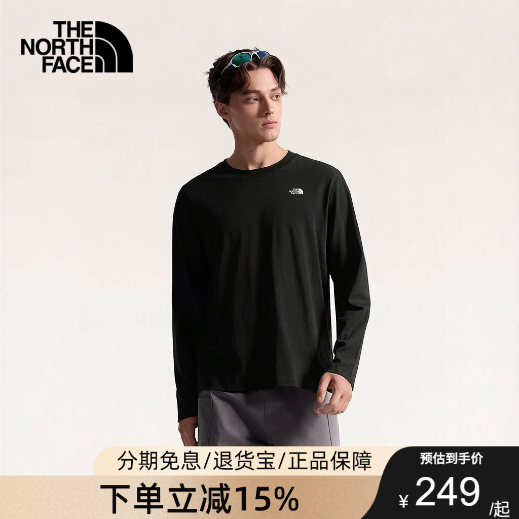 北面长袖男女T恤纯棉运动上衣休闲户外透气新款TheNorthFace|8KQ3图片