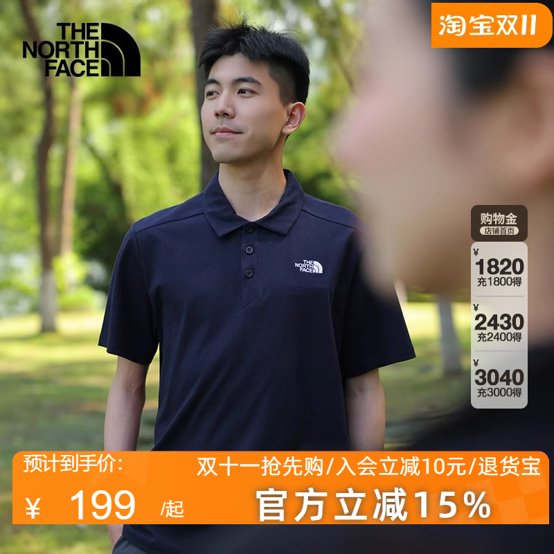 TheNorthFace北面短袖POLO衫男2025春夏新款户外透气休闲T恤8AV3